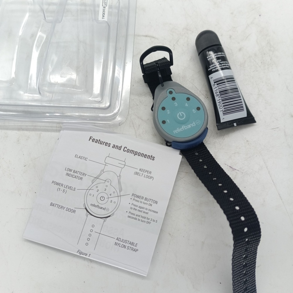 Reliefband Classic Motion Sickness Nausea Relief Wearable Grey Black EC